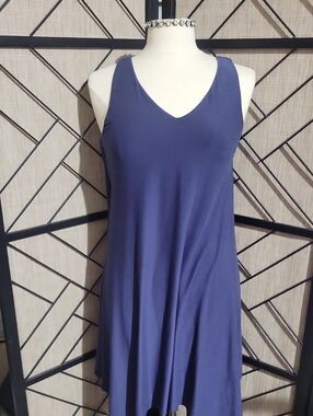 Sleeveless V-Neck Swing Dress in Deep Blue